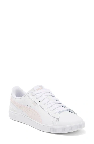 Puma Vikky Leather Sneaker In  White-galaxy Pink