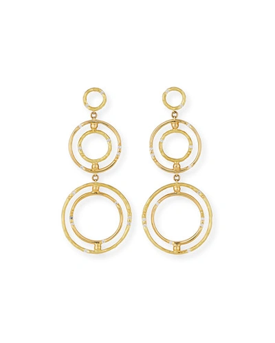 Vendorafa Bamboo 18k Circle Drop Earrings With Diamonds