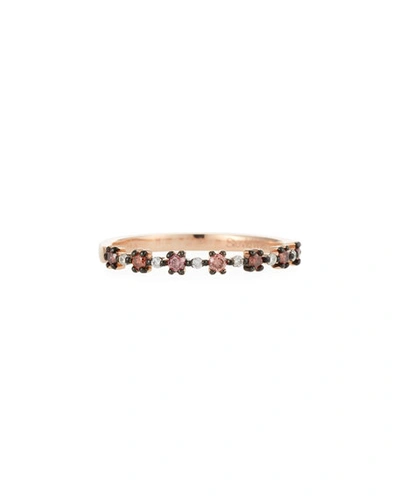 Stevie Wren Flowerette Stacking Ring In 14k Rose Gold With Pink Diamonds