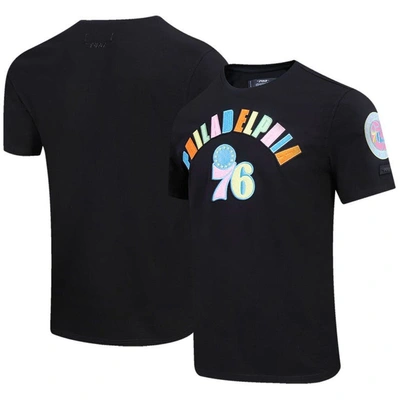 Pro Standard Black Philadelphia 76ers Washed Neon T-shirt