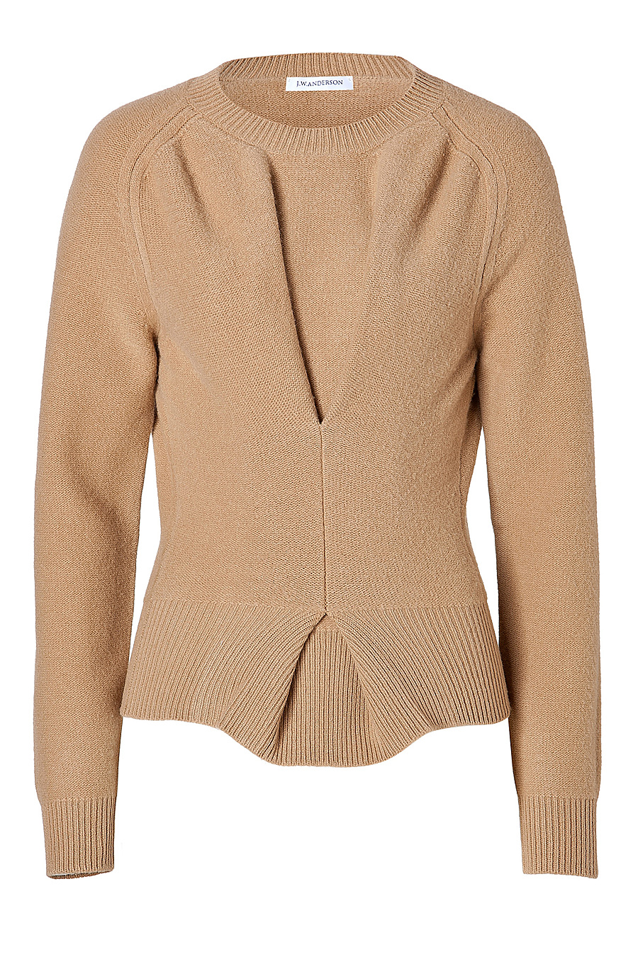 Jw Anderson Boiled Wool Twisted Pullover In Camel | ModeSens