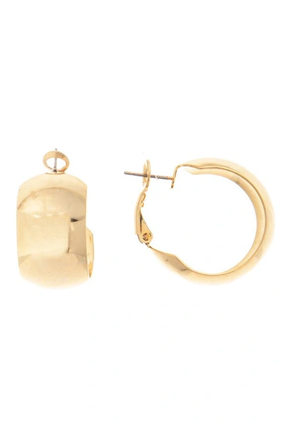 Rivka Friedman Polished 25mm Chubby Hoop Earrings In Metallic