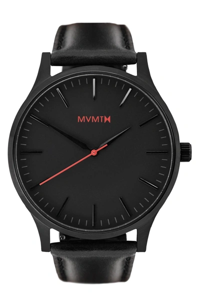 Mvmt Leather Strap Watch, 40mm In Black/ Black