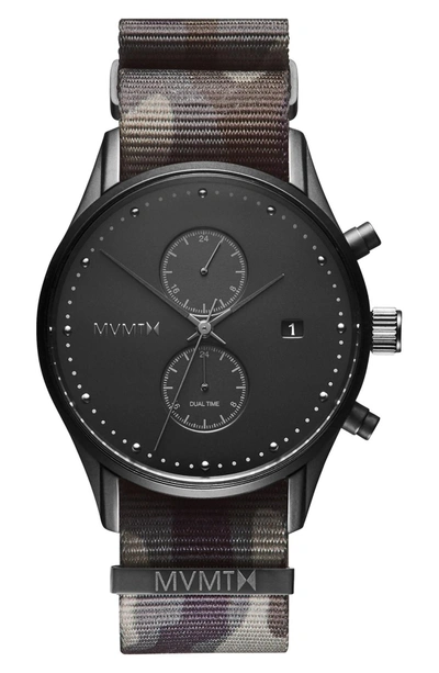 Mvmt Voyager Chronograph Nato Strap Watch, 42mm In Black/ Green Camo