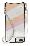 Bandolier Emma Iphone 6/7/8 & 6/7/8 Plus Crossbody Case In Silver/ Pink/ Rose