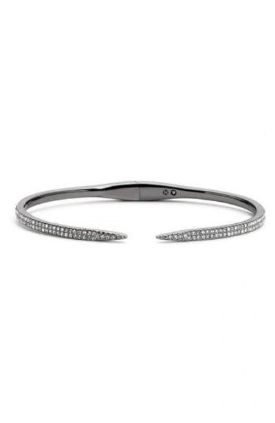 Nadri 'tattoo' Pave Hinge Bangle In Black Hematite