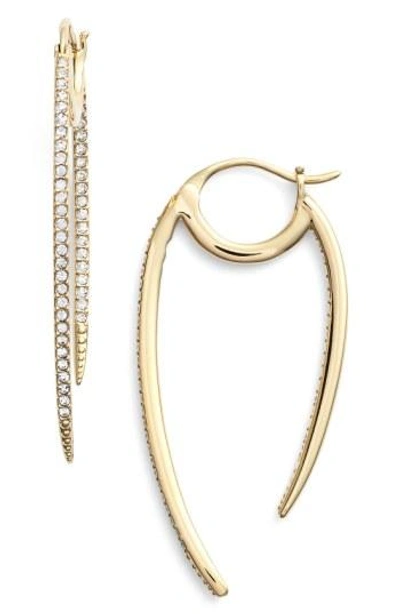 Nadri 'crescent' Linear Hoop Earrings In Gold