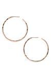 Argento Vivo Medium Hammered Hoop Earrings In Rose Gold