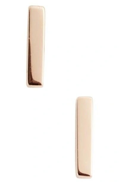 Argento Vivo Bar Stud Earrings In Rose Gold