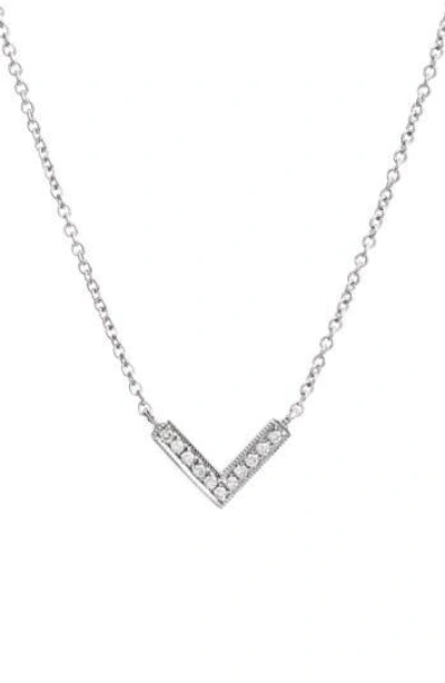 Dana Rebecca Designs 'sylvie Rose' Diamond V Pendant Necklace In White Gold