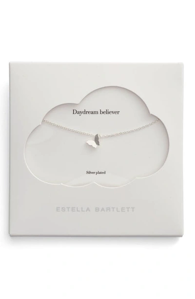 Estella Bartlett Daydream Believers Butterfly Pendant Necklace In Silver