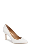 Calvin Klein 'gayle' Pointy Toe Pump In Platinum White Leather