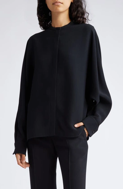 Jil Sander Kimono Sleeve Relaxed Button-up Shirt In 001-black