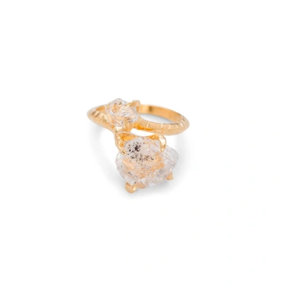Bj0rg Jewellery Double Herkimer Ring Size L