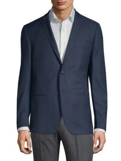 John Varvatos Slim-fit Wool Blazer In Blue