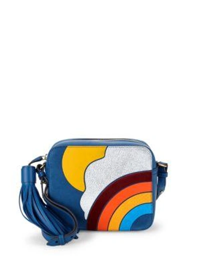 Anya Hindmarch Leather Tassel Crossbody Bag In Blue