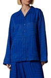 Equipment Mateo Button-front Blouse In Blue