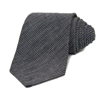 40 Colori Black & Grey Striped Linen Tie