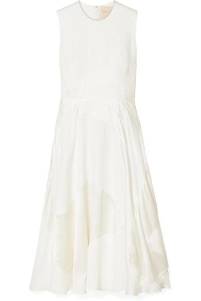 Roksanda Keanu Silk-crepe And Faille Midi Dress In Ivory