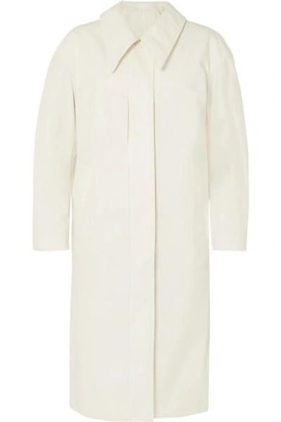 Lemaire Wool Trench Coat In White
