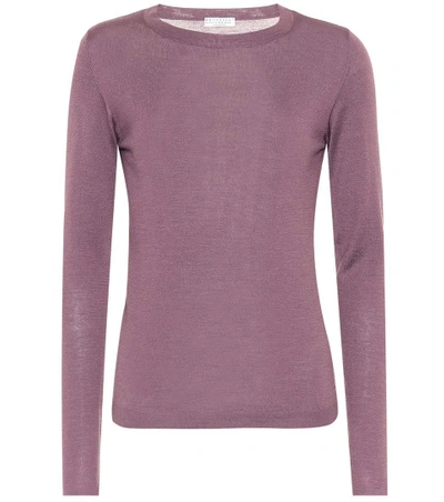 Brunello Cucinelli Cashmere And Silk Sweater In Purple