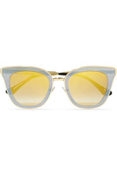 Jimmy Choo Crystal-embellished Cat-eye Acetate Sunglasses In Gray