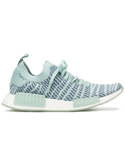 Adidas Originals Nmd R1 Rubber-trimmed Primeknit Sneakers In Blue