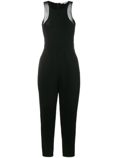 Stella Mccartney Sheer Mix Racerback Jumpsuit In Black