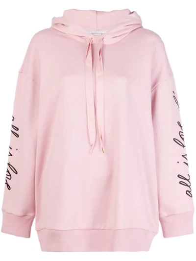 Stella Mccartney Message Love Embroidered Hoodie In 6840