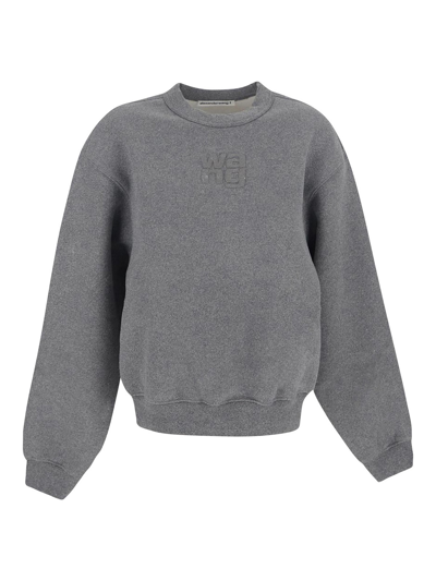 Alexander Wang T Sweatshirt With Logo In Dark Grey
