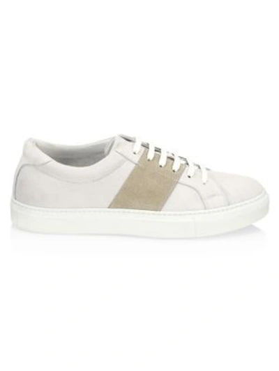 Saks Fifth Avenue Men's Collection Mixed Media Suede Sneakers In Beige