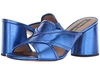 Marc Jacobs Aurora Metallic Leather Mules In Blue