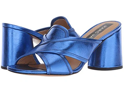Marc Jacobs Aurora Metallic Leather Mules In Blue