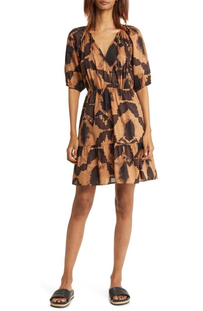 Rails Amabella Puff Sleeve Dress In Brown