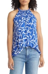 Loveappella Print Tank In Electric Blue