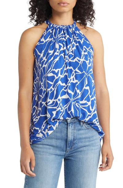 Loveappella Print Tank In Electric Blue