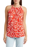 Loveappella Print Tank In Spicy Orange