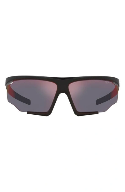 Prada 76mm Irregular Sunglasses In Black Rubber