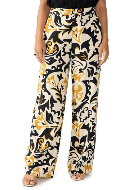 Sanctuary Print Wide Leg Pants In Golden Hou