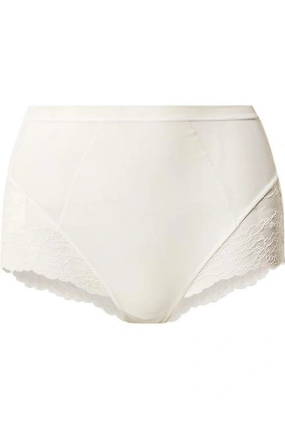 Spanx Spotlight Stretch-tulle And Lace Briefs In White