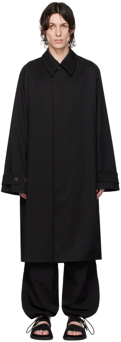 Studio Nicholson Single-breasted Mid-length Coat In Black
