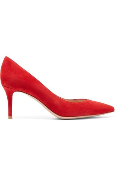 Gianvito Rossi 70 Suede Pumps In Red