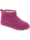 Bearpaw Shorty Womens Suede Ankle Ankle Boots In Pink