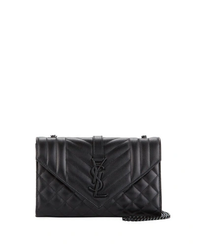 Saint Laurent Monogram Ysl Envelope Small Chain Shoulder Bag - Black Hardware