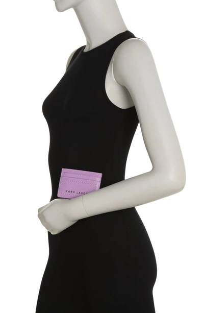 Marc Jacobs Leather Card Case In Regal Orchid