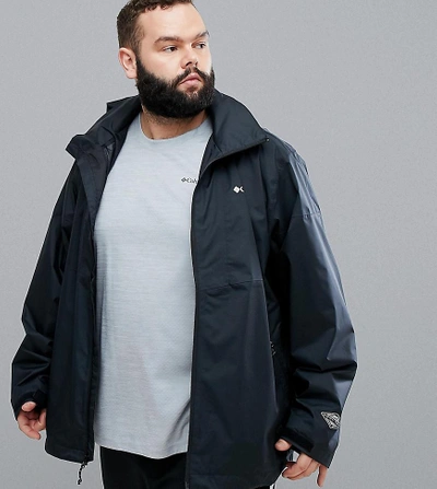 Columbia Plus Size Inner Limits Waterproof Jacket Concealable Hood In Black - Black