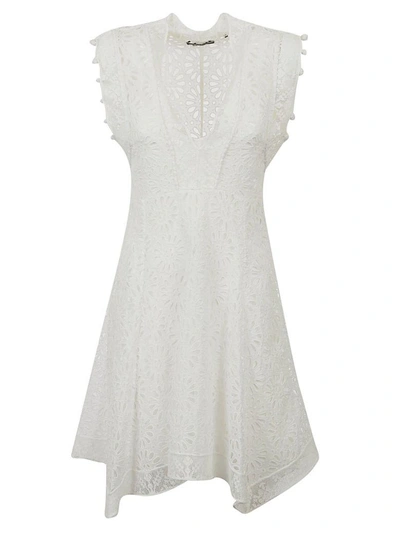 Isabel Marant Embroidered Shift Dress In White