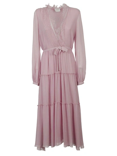 Giambattista Valli Lace Trim Dress In Rosa
