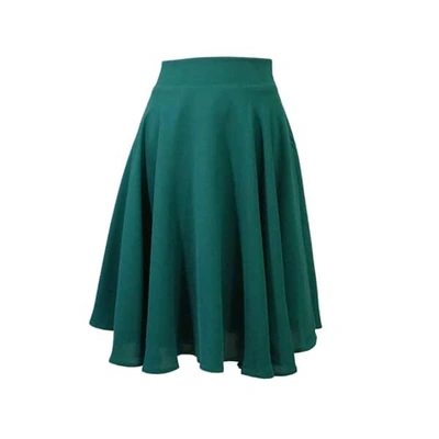 Lauren Lynn London The Louisa Skirt - Flared Knee Length Skirt - Emerald Green