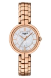 Tissot Flamingo Bracelet Watch, 26mm In White/rose Gold